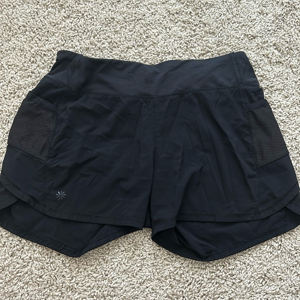 Athleta girls black workout shorts